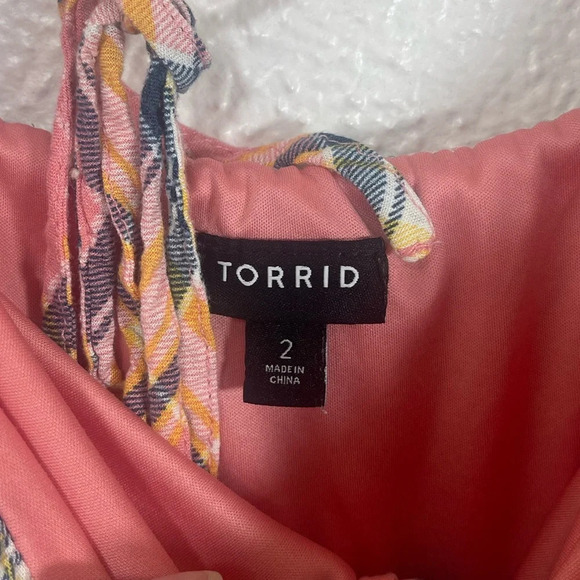 Torrid Plaid Button Down Front Square Neck Babydoll Blouse Women’s US 2X - Picture 3 of 11